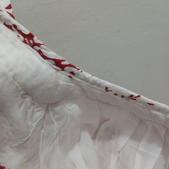 Maeve anthropologie womens medium maroon ruffle shift dress mini flare - Picture 9 of 9